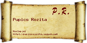 Pupics Rozita névjegykártya
